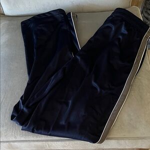 Look! Mason Signature Navy Track Pants with Gray Accent Stripes